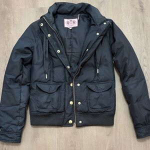 Juicy Couture Black Hooded Jacket with Gold Accents